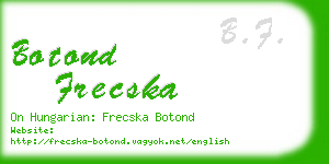 botond frecska business card